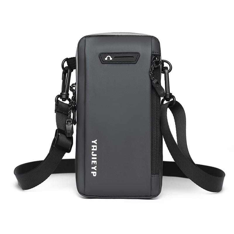 Men's Multi-Layer Nylon Sport Bag – Convertible Crossbody with Phone Pocket for Outdoor Travel & Daily Use