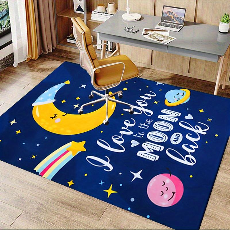 Office Carpet I Love You To the Moon and Back Sofa Rug, Chair Mat for Protection