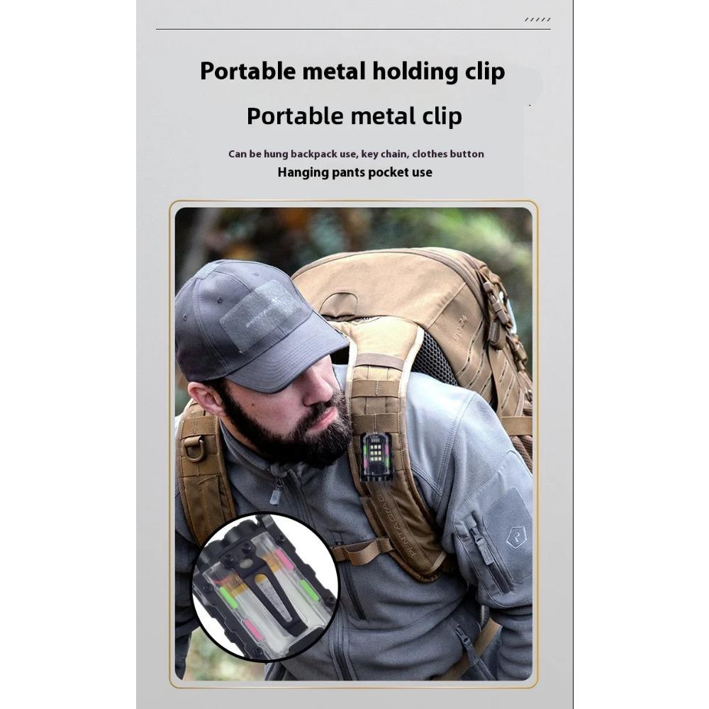 EDC Tactical Flashlight Portable Mini LED Light Outdoor Camping Hiking Tools USB Rechargeable Running Emergency Hiking Lantern