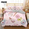 Fashion Sleep Bedding Collection Makeup Cosmetic Theme Bedspread Cover Polyester Perfume Lipstick Nail Polish Brush Print Pattern Quilt Cover King