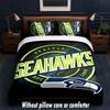Seattle Seahawks Design Bed Bedding Set 1 Duvet Cover + 2 Pillowcases Soft Breathable Household Bed Linens