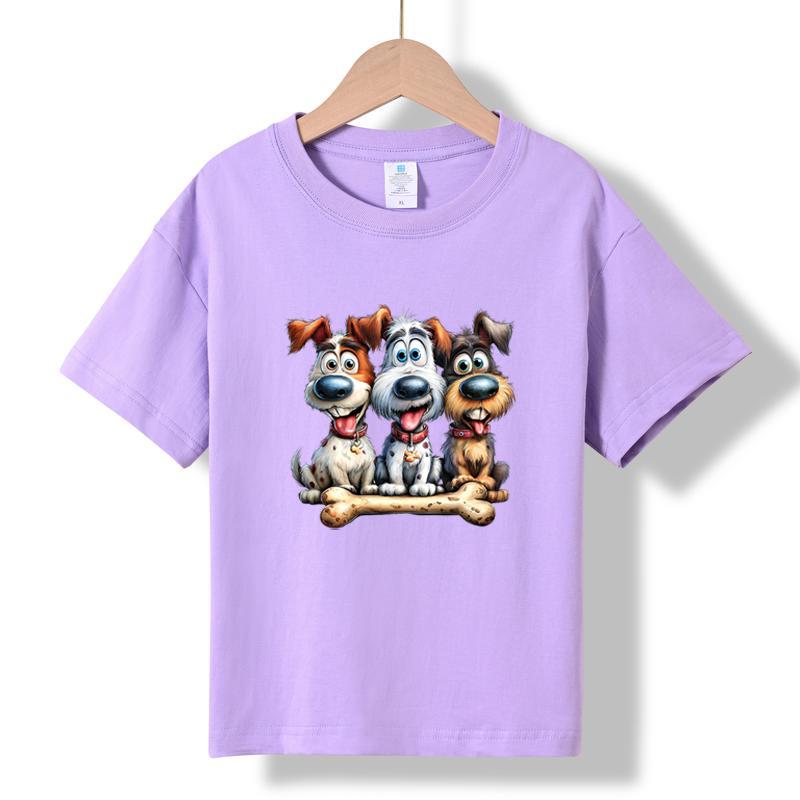 

MC-20 MINISO 2026 Summer New Printed Cotton Round Neck T-shirt for Children Aged 1-16, Boys and Girls 150