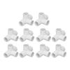 10PCS Pipe Fitting Connectors PVC 0.8in Pipe Splice 4 Way Elbow Fitting for Funniture Tent Connection White