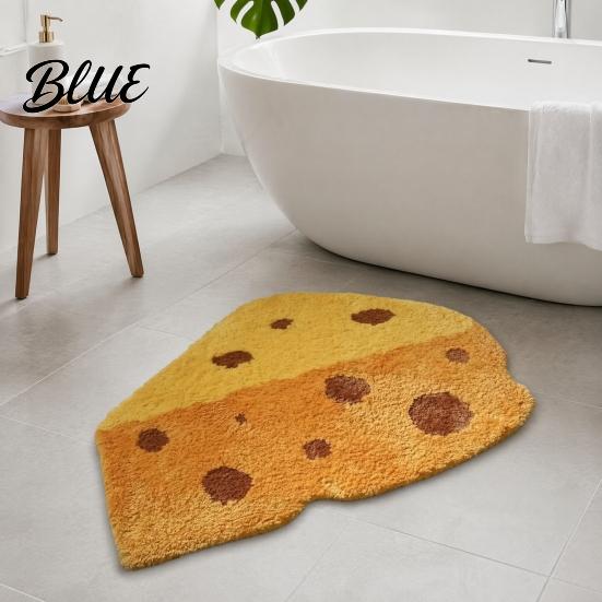 Decorative Home Floor Bathroom Rug Bath Non-slip Mat Pad Croissant Absorbent Soft Cheese Monstera Creative Shaped Area Rug Leaf