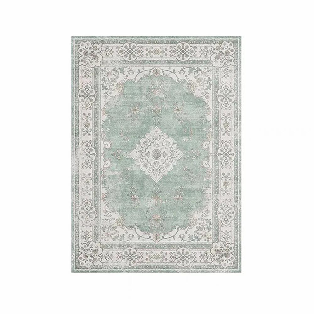 Vikama Bohemian Faux Wool Rug - Ultra-Thin, Stain-Resistant,Non-Slip Carpet For Study Room & Living Room,Soft Floor Mat Home Dec