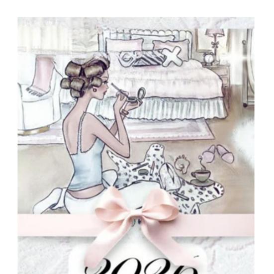 Modny Kalendarz Watercolorowy dla Kobiet 2026 Elegancka Ilustracja Miesięczny Kalendarz Szykowny Żeński Artystyczny Planer do Dekoracji Domowego Biura