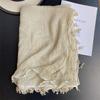 Solid color small leaf spike literary small fresh cotton and linen scarf women's fashion versatile long shawl thin neck scarf