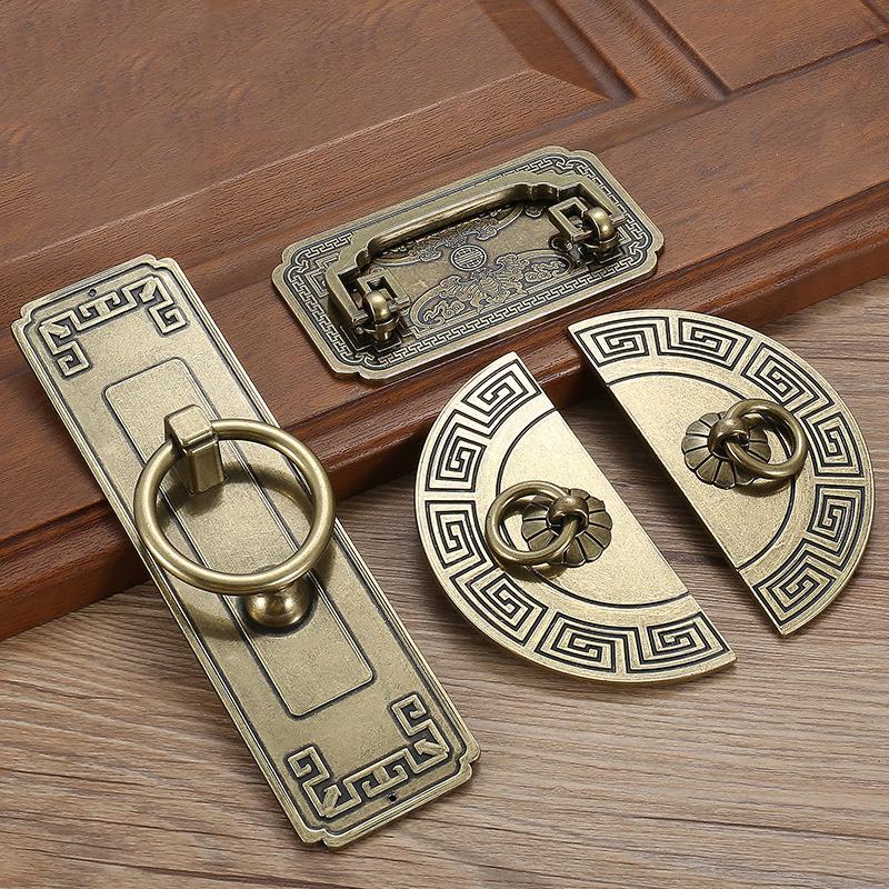 Vintage Antique Bronze Cabinet Handles Chinese Style Furniture Handle Drawer Knobs Wardrobe Door Pulls Furniture Hardware