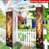 2D Flat, 2pcs Rama's Return Banner Suitable for Diwali, Christmas & New Year Decorations - Hindu Religious Ritual Backdrop with Ramayana, Welcome Sign