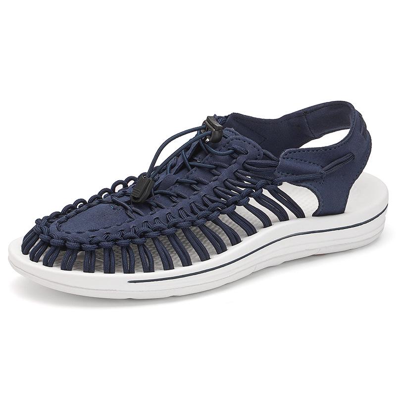 Sandalias de Marca de Moda para Hombre Tejido a Mano Zapatos Calados Exterior Antideslizantes Sandalias de Playa Ligeras Verano Mujer Sandalias Talla Grande 35-46