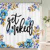 1 Pcs Flower Printed Shower Curtain Waterproof Curtain Polyester Cloth Shower Curtain Bathroom Curtain Decorate Shower Curtain