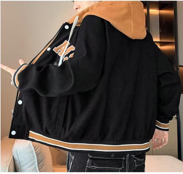 Trendy Japanese-Style Long-Sleeve Hooded Jacket for Men - Autumn/Winter All-Match Fashion