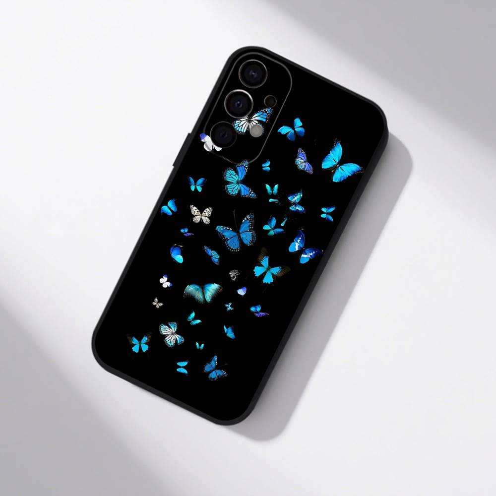 

Drift Sand Butterfly Phone Case For Samsung S25,S24,S21,S22,S23,S30,Ultra,S20,Plus,Fe,Lite,5G Black Cover Samsung S25ULTRA