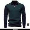 Men's Striped Sweater Solid Color Knit Pullover Warm Luxury Cotton Autumn Winter Casual Turtleneck Mens Sweaters