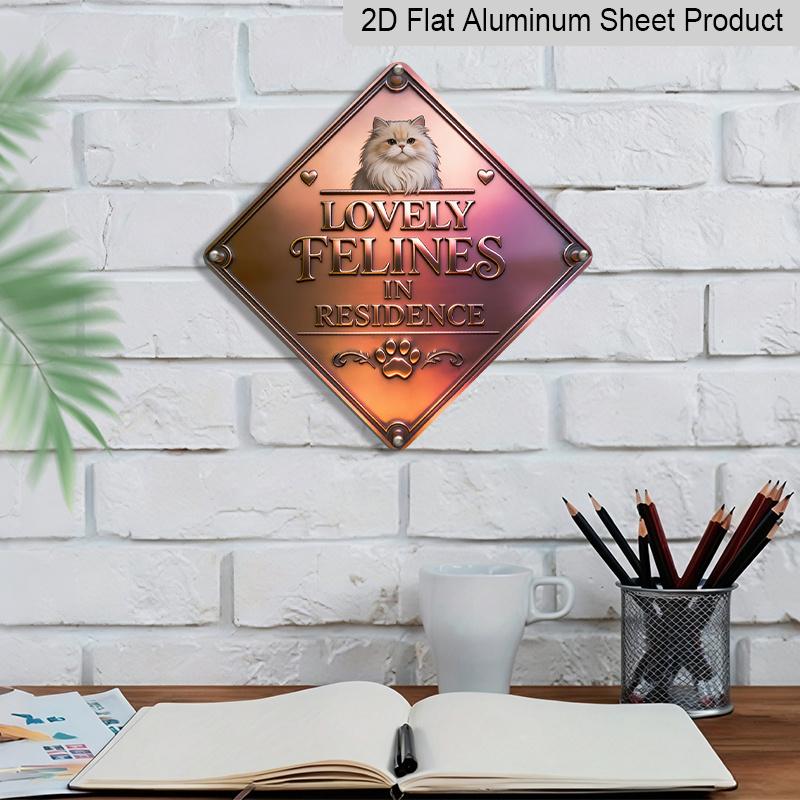 2D Flat, 1pc, Cat Haven Theme, Home Decor Gift for Cat Lovers, Vintage Metal Aluminum Sign, Suitable for Living Room, Dining Room, Kitchen, Entryway