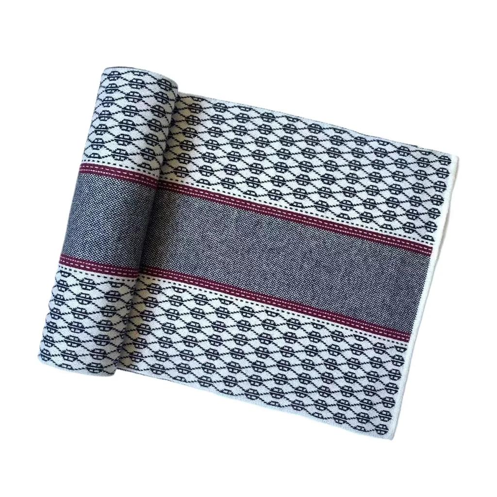 High Quality Classic Design Men's Scarf Autumn Winter Imitation Cashmere Dady's Muffler Business Jacquard Thermal Scaves Male