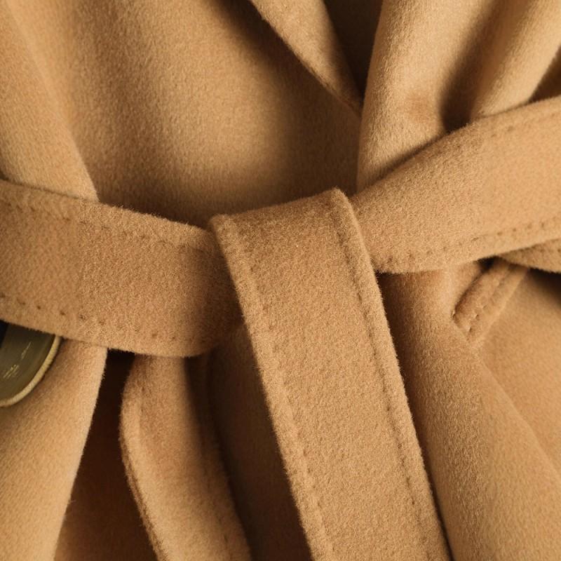 Womens Double-Sided Wool Coat Oversized Longline Trench Style Knee-Length Loose Fit British Elegant Winter Outerwear