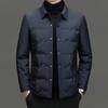 Luxury Men's 90% Down Short Jacket: Warm, Thickened Lapel Outerwear for Middle-aged and Older Men