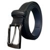 [Jacques Poirier] Line Wrinkle Finish Belt Men's Business Genuine Leather Casual Gentleman Student Long YA007 (BLACK)