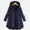 Damen Frühling und Herbst Langarm Kapuzenwarme Oberteile Mittellang Übergröße Lässige Jacke