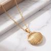 Stainless Steel Shell Heart Locket Necklace Silver Gold Tone For Women