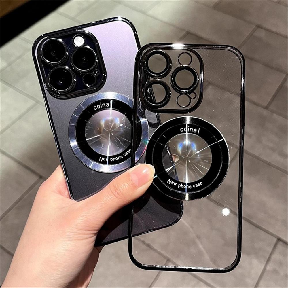Luxury Magnetic For Magsafe Wireless Charge Clear Case For Iphone 14 Pro Max Plus 12 13 Plating Hard Pc Bumper Protection Cover