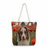 Multifunctional Dog Printed Thick Rope Shoulder Beach Bag Casual Large Capacity Handbag 7620