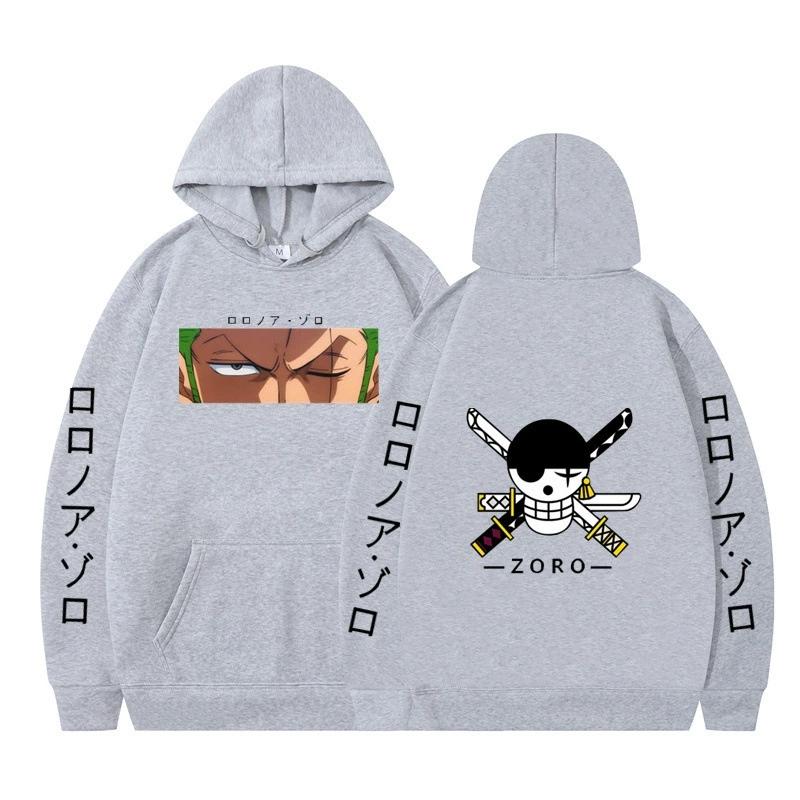 

ONE PIECE Anime Hoodies Autumn Long Sleeve Unisex Roronoa Zoro Pullovers Streetwear Graphic Clothes Sweatshirt XXS сірий