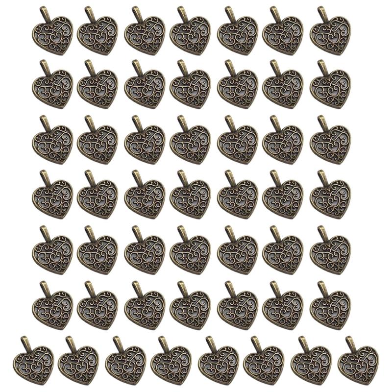 Antique Inspired Alloy Heart Charm Crafting Accessory For Jewelry Making And Bag Decoration Necklace Accessories