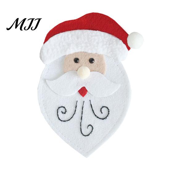 Christmas Dinner Table Setup Cutlery Holder Pockets, Non-woven Fabric Pouch Bags for Spoon Knife Holders Fork, Santa Snowman Reindeer Tableware