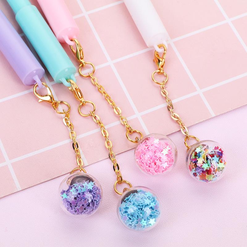 Korean Heart Charm Fairy Ballpoint Pen with Wind Chime Pendant