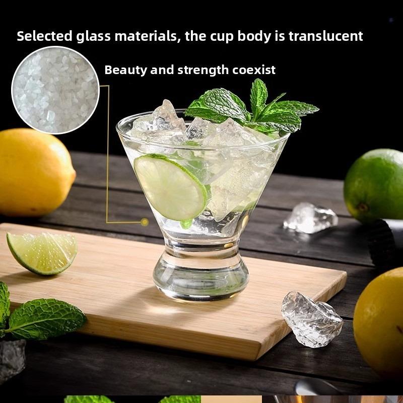 Short Footed Martini Glass Cup, Wide Mouthed Ice Cream Glass, Creative Dessert Ice Cream Cups, High-end Cocktail Whisky Glass