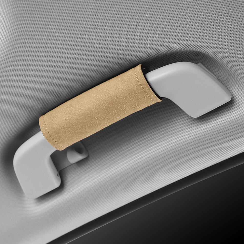 Car Door Handle Protective Cover Multifunctional Roof Handrail Suede Pad Seat Belt Shoulder Protector Auto Interior Decoration