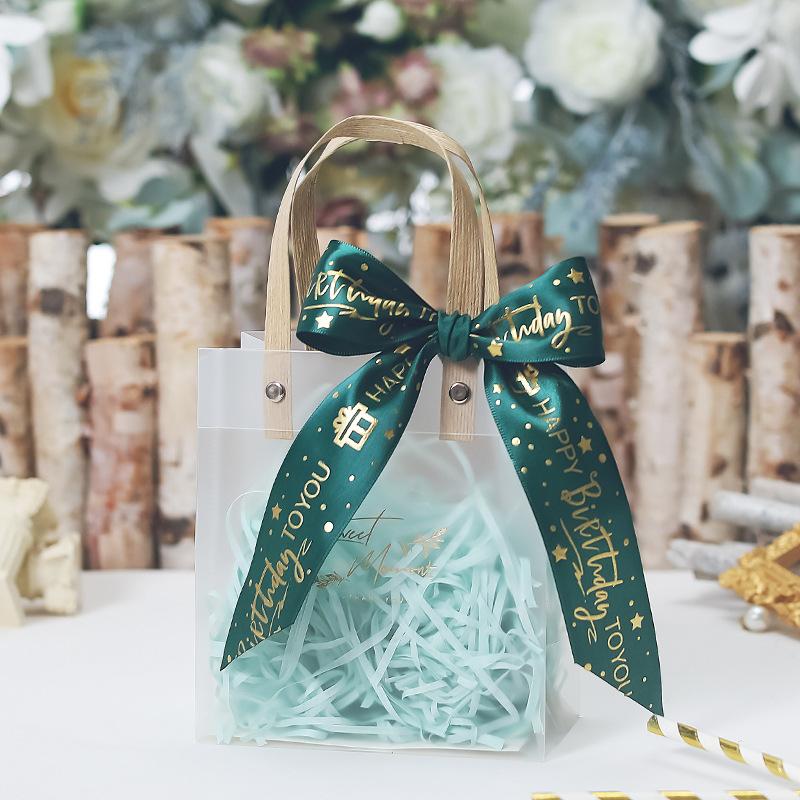 5 st Presentförpackningspåse PVC Genomskinlig Tote Bag Jul Lärarens dag Festival Högtid Presentpåsar Godispåse Lådor för Bröllop