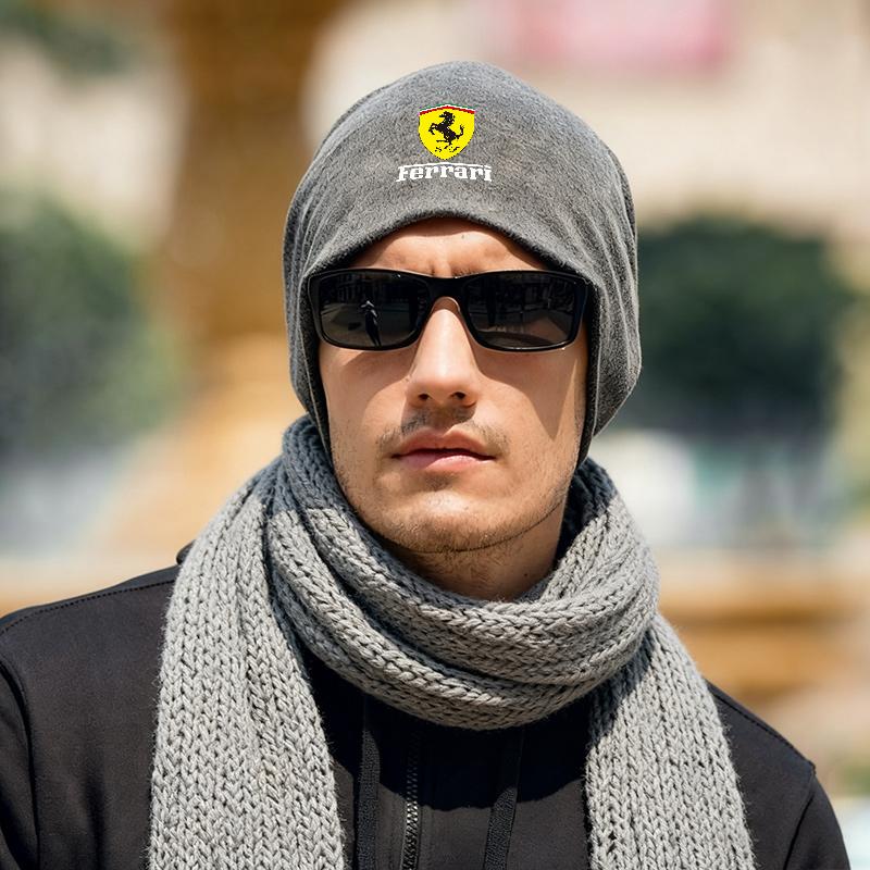 Fashion Winter Warm Cap Hip-hop Thicken Skullcap Casual Beanie Hat Women Men For Ferrari Roma Portofino F8 Spider SF90 LaFerrari