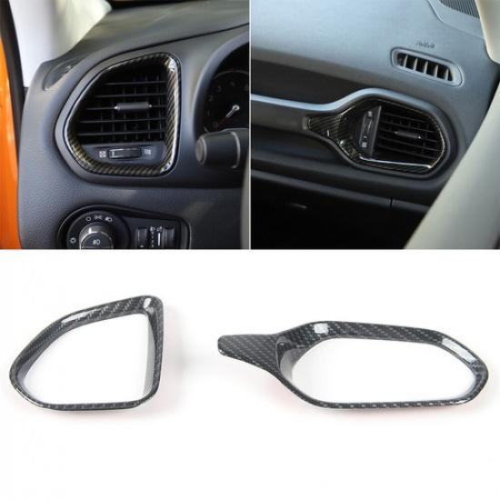 2xLeft & Right Dashboard Air Outlet Vent Cover Trim  Ring for Jeep Renegade 16+