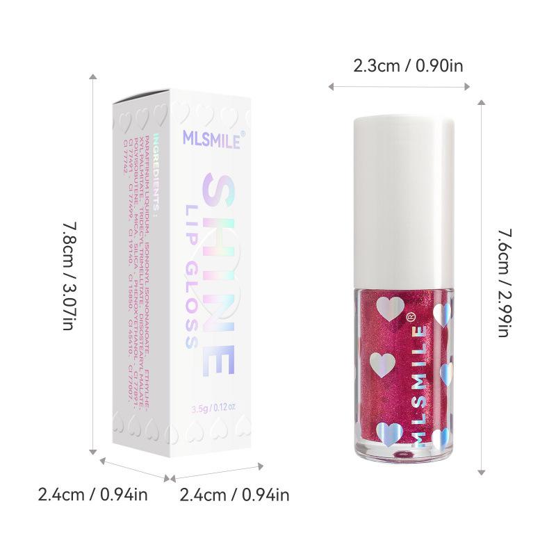MLSMILE 6-Farben perlmuttfarbener Lipgloss: Langanhaltender, Feuchtigkeitsspendender, Leicht aufzutragender Flüssiglippenstift für Weihnachten.