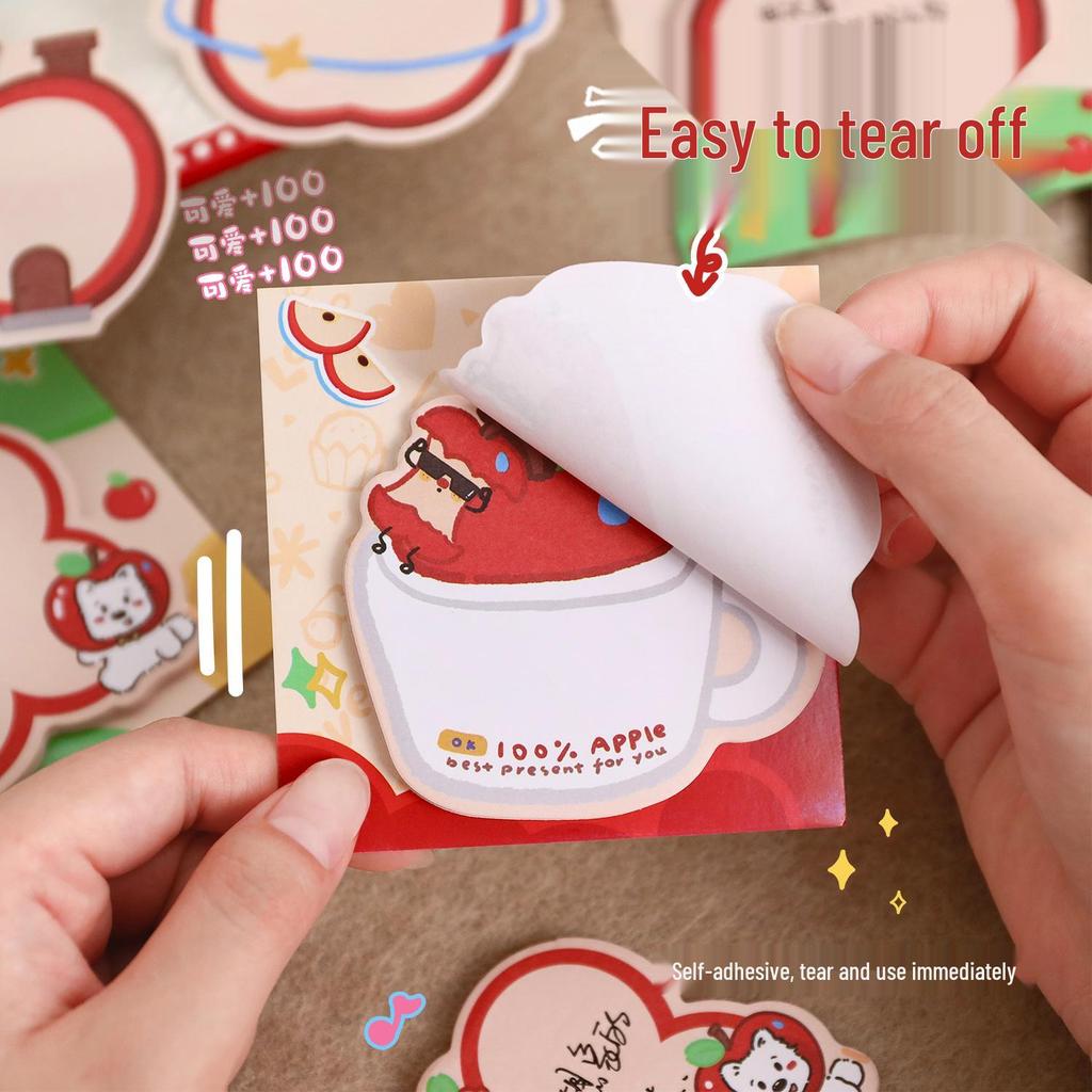 Apple Duoduo Cute Reusable Adhesive Sticky Notes for Students and Office