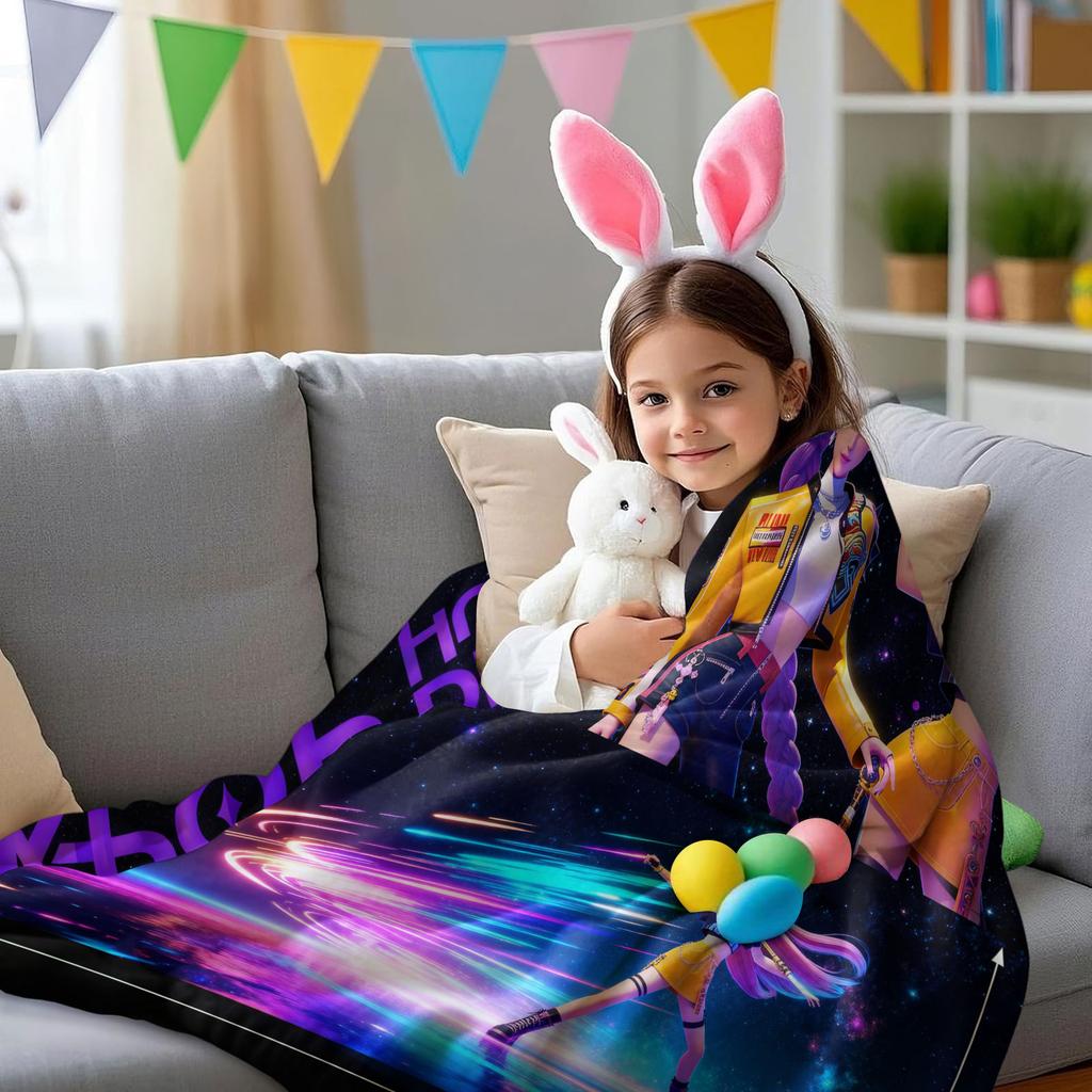 1PCS Flannel Blanket K Pop Demon Hunters Plush Throw Soft Warm Fan Gift for Home Leisure Camping Travel Multifunctional Blanket