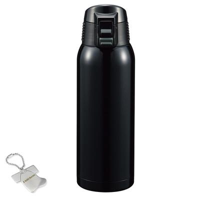 Stainless Steel Water 720ml Double Vacuum Includes Original Tag J-Kitchens Bottle, One-Touch Mug, Capacity, Insulated, Black,