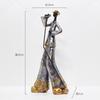 Vintage Music Saxophone Bookcase Ornament Band Character Miniature Figurine Craft Home Decor Accessory