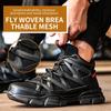 fly-woven labor insurance shoes men's anti-smashing and puncture-proof steel bag head safety shoes breathable and lightweight protective work shoes