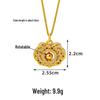New Chinese-Style Diamond-Inlaid Openwork Peace Lock Necklace: Women's Ethnic Vietnamese Sand Gold Pendant, Trendy Long-Lasting Color Jewelry.