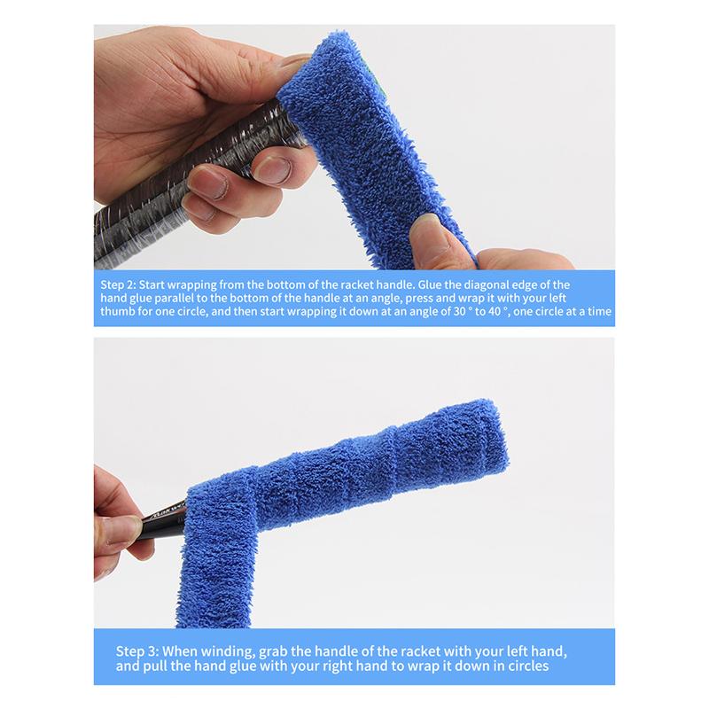 Badminton Racket Hand Gel Long Hair Microfiber Towel Hand Gel Badminton Sweatband Anti-Slip Plus Thick Towel Rubber