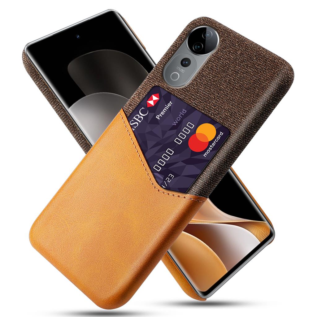 For vivo S19 Pro 5G Case Cloth Texture PU Leather Hard PC Card Slot Phone Cover