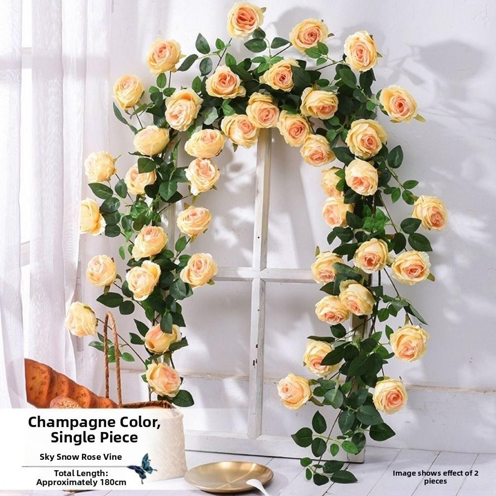 1.8m Hanging Flowers Rattan 10 Colors Fake Plants Leaves Home Decoration