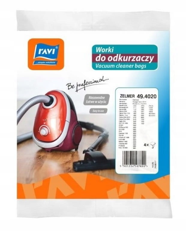 Non-woven Vacuum Cleaner Bags, 4 Pieces, Zelmer 494020