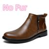 Fashion Men's Genuine Leather Side Zipper Boots Stylish Casual Ankle Booties Men Comfortable Slip-On Chelsea Boots Trendy Winter Shoes