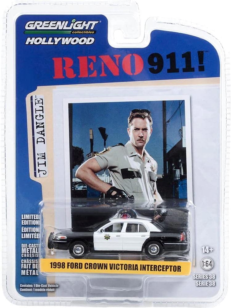 Greenlight Scale Ford Crown Victoria Police Interceptor TV Series Greenlight Crown Victoria Police Reno 1/64 "Reno 911!" 911! [Used]