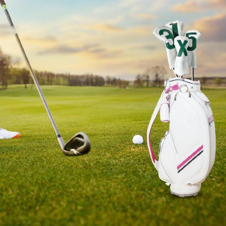 4 szt. Pokrowiec na głowę kija golfowego typu driver, Pokrowiec na główkę kija golfowego typu iron, Pokrowiec na główkę kija golfowego typu mallet putter z PU, Pokrowiec na główkę kija golfowego dla mężczyzn i kobiet